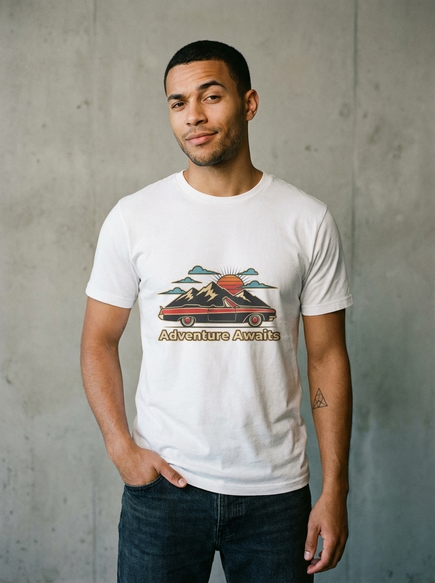 Adventure Awaits - Retro Road Trip Adventure T-Shirt
