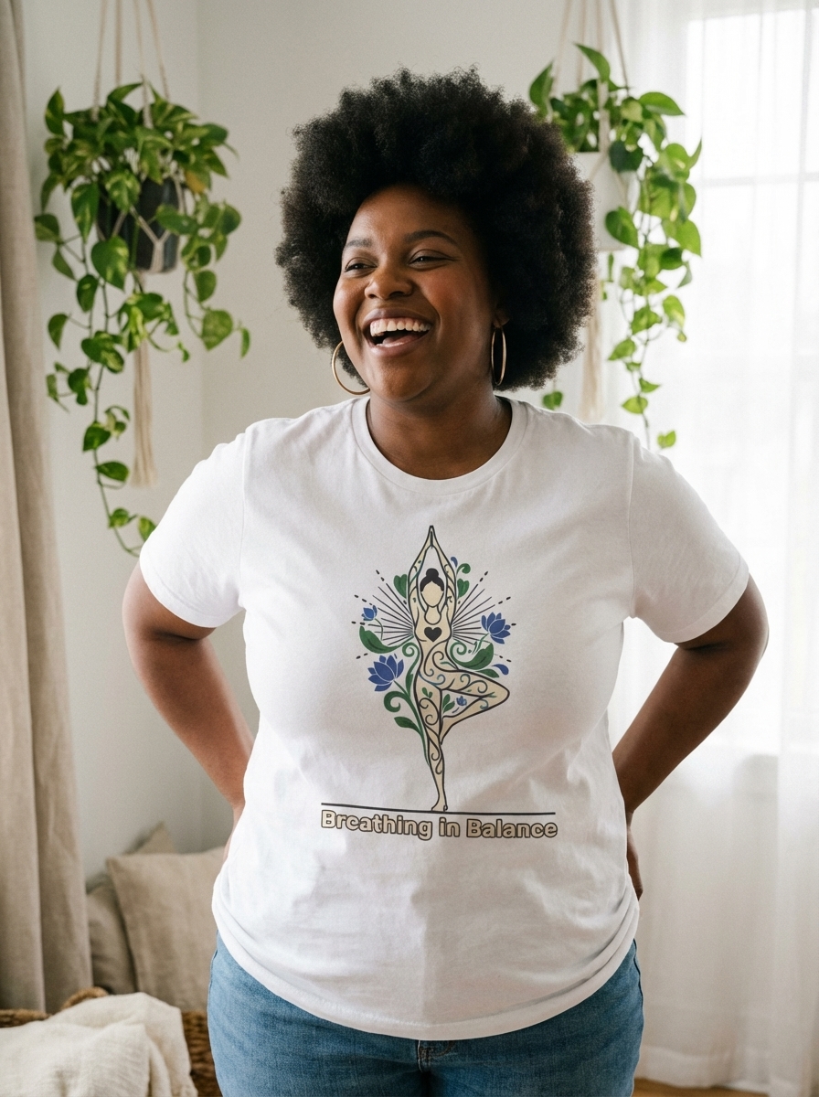 Breathing in Balance - Harmony Flow Yoga Graphic Tee