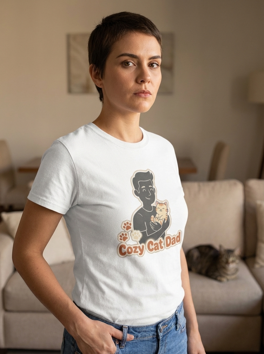 Cat Dad Shirt | Cozy Cartoon Cat Dads | Gift for Cat Fathers | Unisex Tee