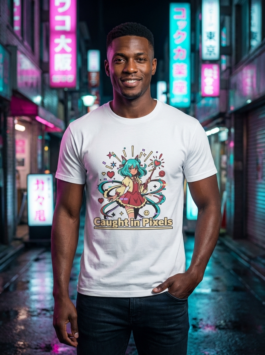 Caught in Pixels - Glitch Charm Unisex Softstyle T-Shirt