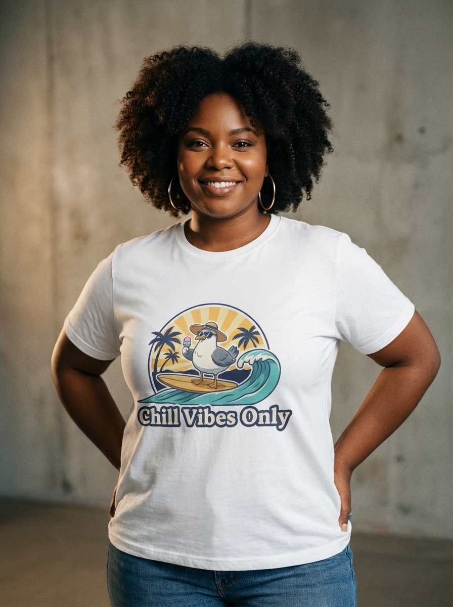 "Chill Vibes Only" - Seaside Chill Vibes Graphic Tee