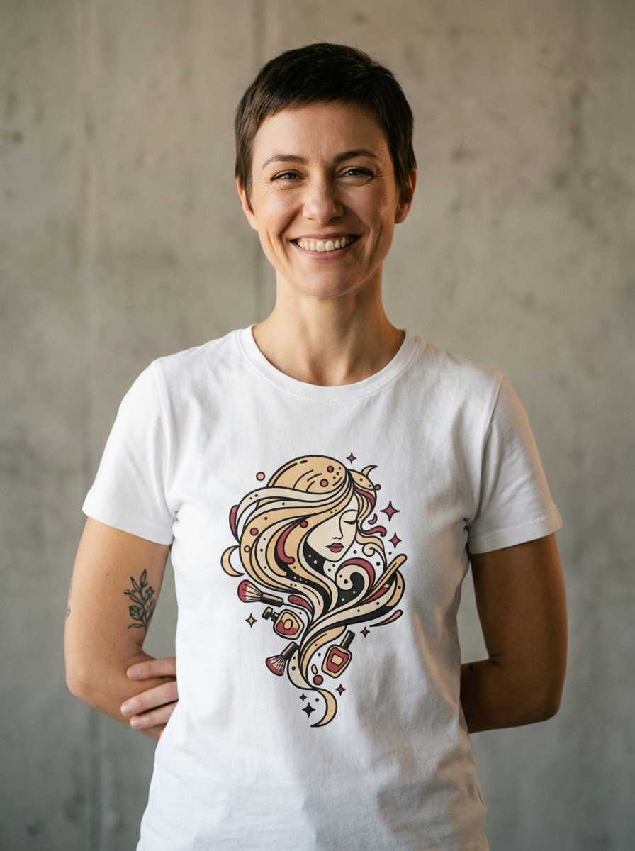 Elegant Beauty Expression Graphic T-Shirt