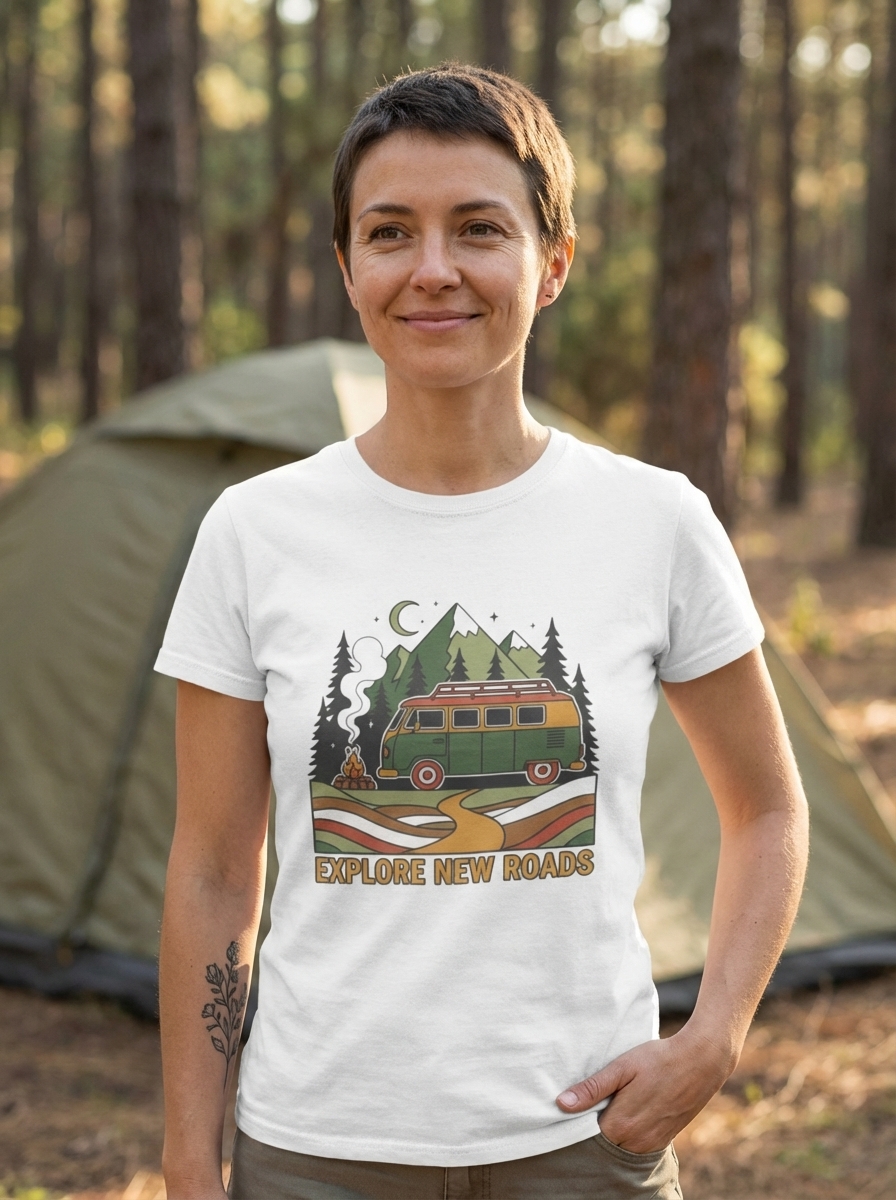 "Explore New Roads" - Van Life Adventure Unisex T-Shirt