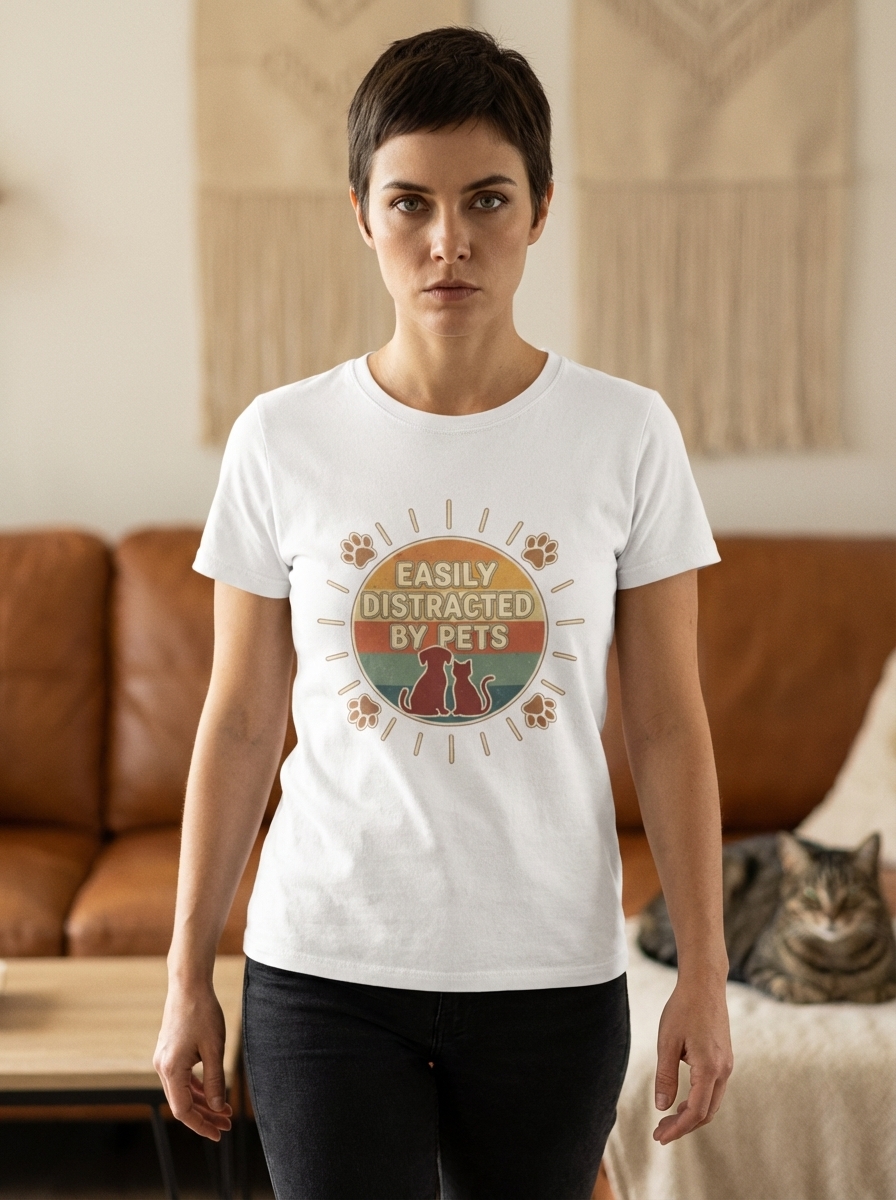 Funny Pet Lover Shirt | Vintage Distressed Animal Fan Gift | Dog Cat Mom Dad Present | Graphic Tee