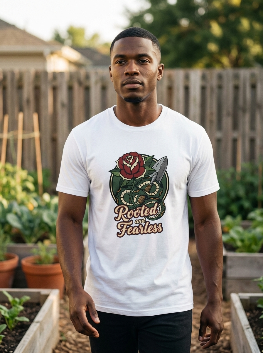 Gardening Shirt | Tattoo Inspired Garden Art | Gift for Plant Lovers | Unisex Tee