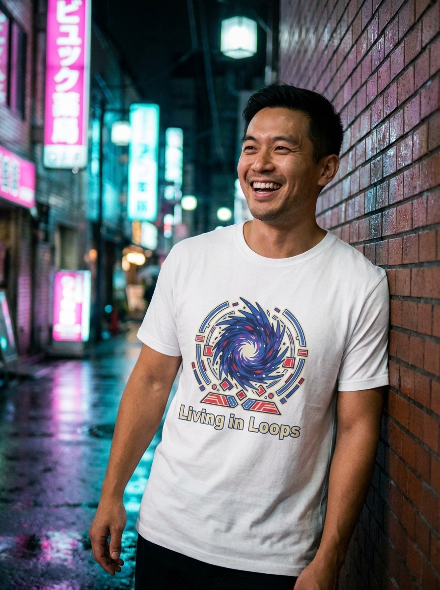 Living in Loops - Vortex Glitch Unisex Softstyle T-Shirt