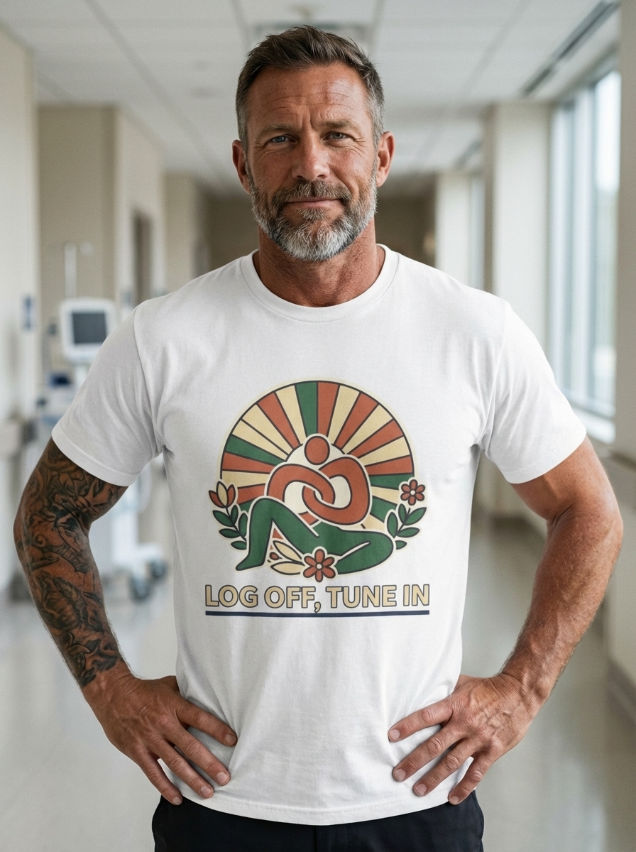 “Log Off, Tune In” - Self-Care Silhouette Unisex T-Shirt