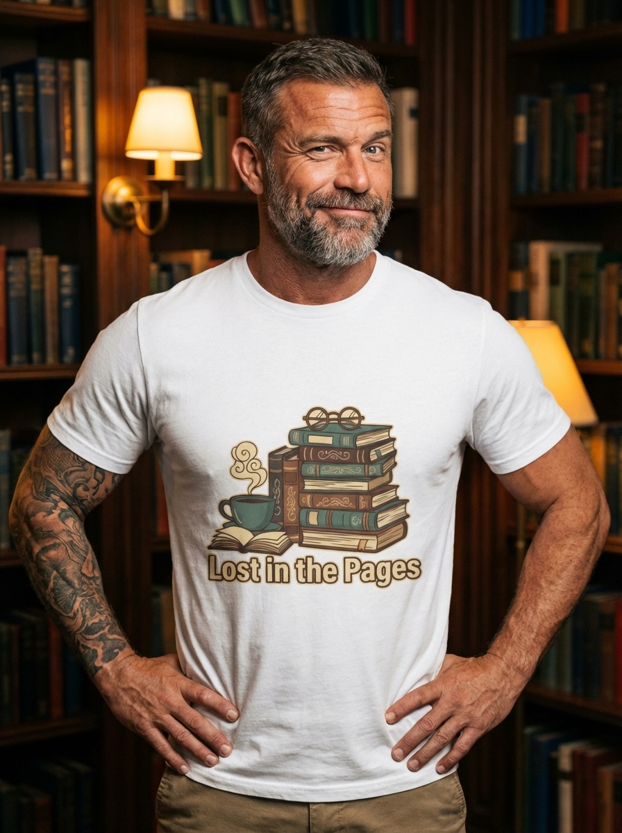 Lost in the Pages - Vintage Book Lover's Unisex Softstyle T-Shirt