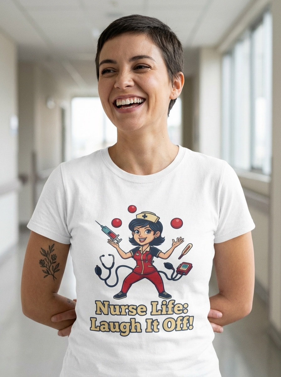 Nurse Life: Laugh It Off! - Nurse Life Humor T-Shirt – Unisex Softstyle Graphic Tee