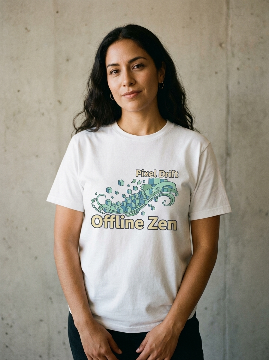 Offline Zen - Pixel Drift Unisex Softstyle T-Shirt