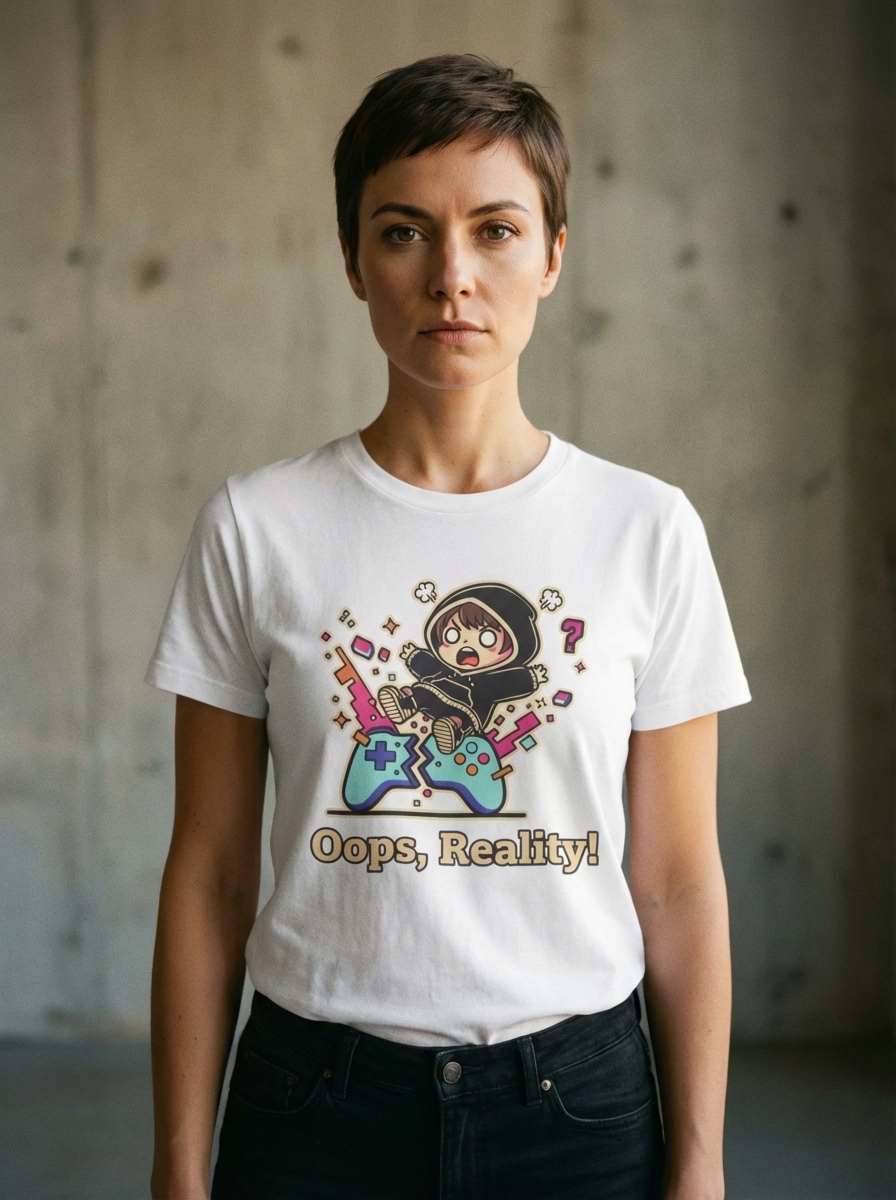 Oops, Reality! - Pixel Tumble Unisex Softstyle T-Shirt