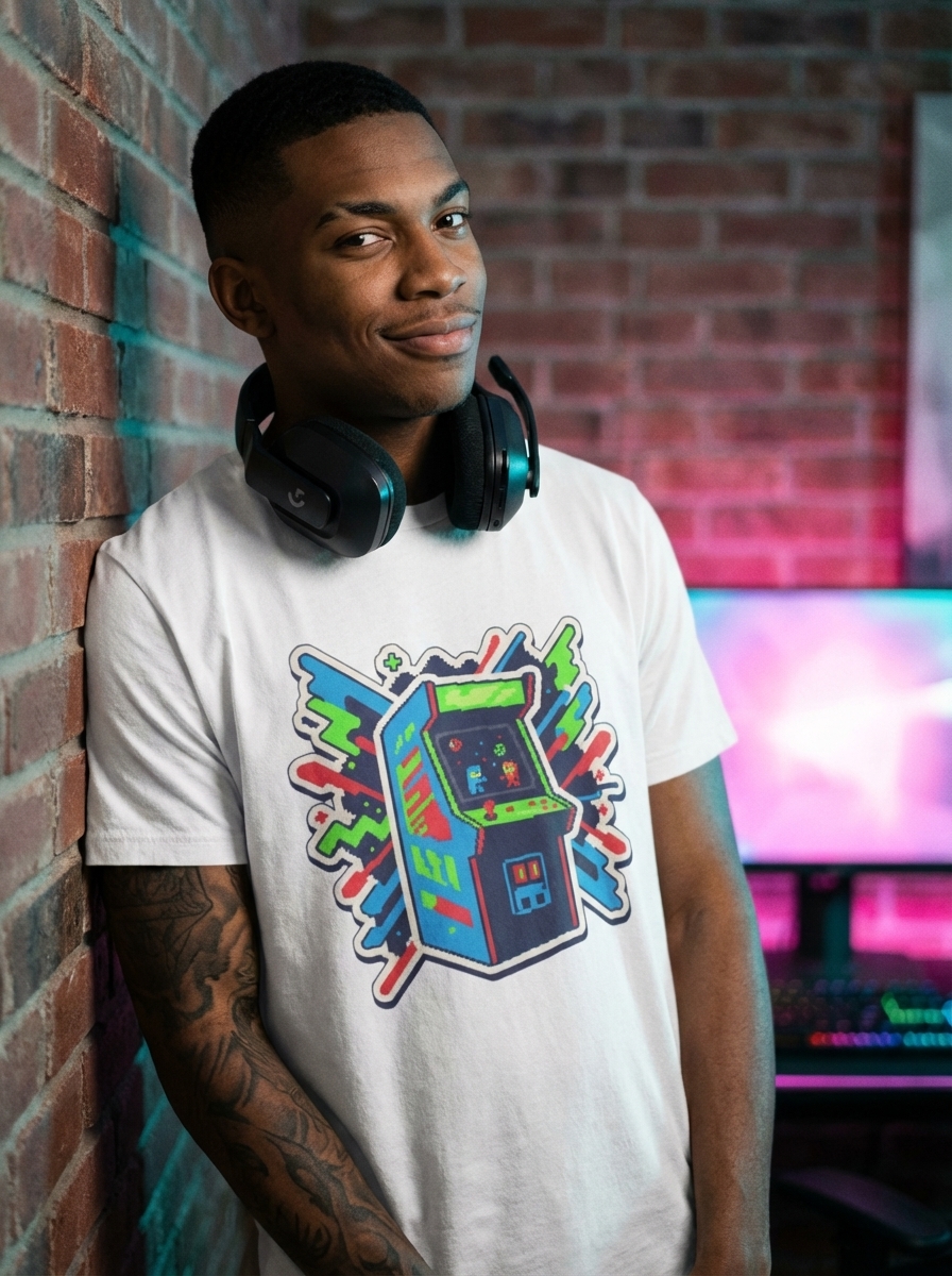 Retro Arcade Pixel Art Unisex Softstyle T-Shirt