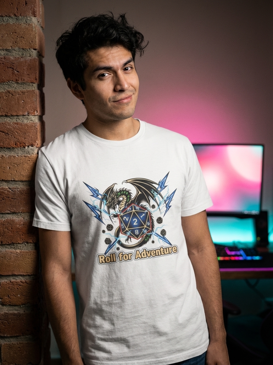 Roll for Adventure - Epic Tabletop RPG Dragon Dice T-Shirt