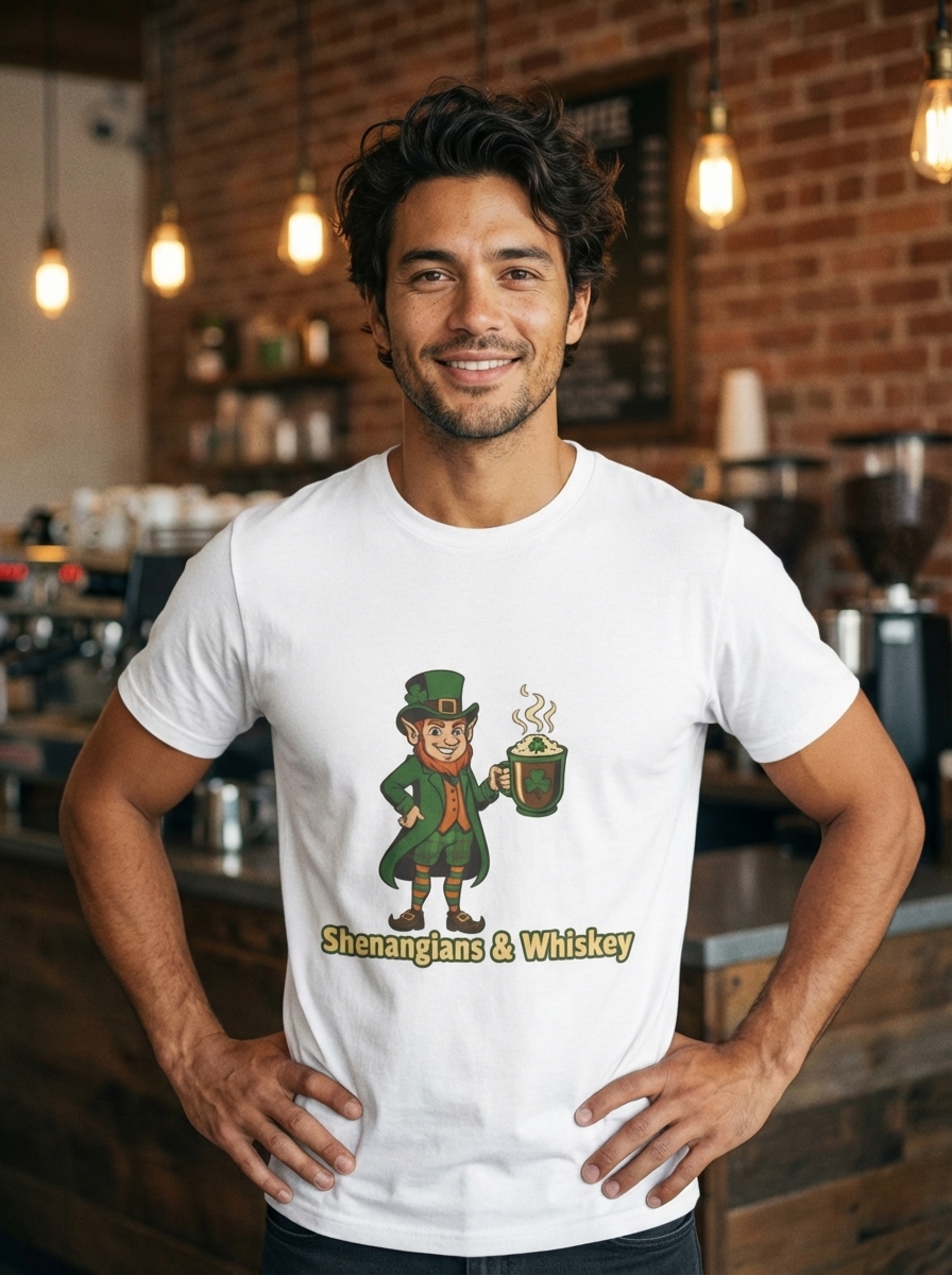 "Shenanigans & Whiskey" - Leprechaun's Brew - St. Paddy's Retro Tee