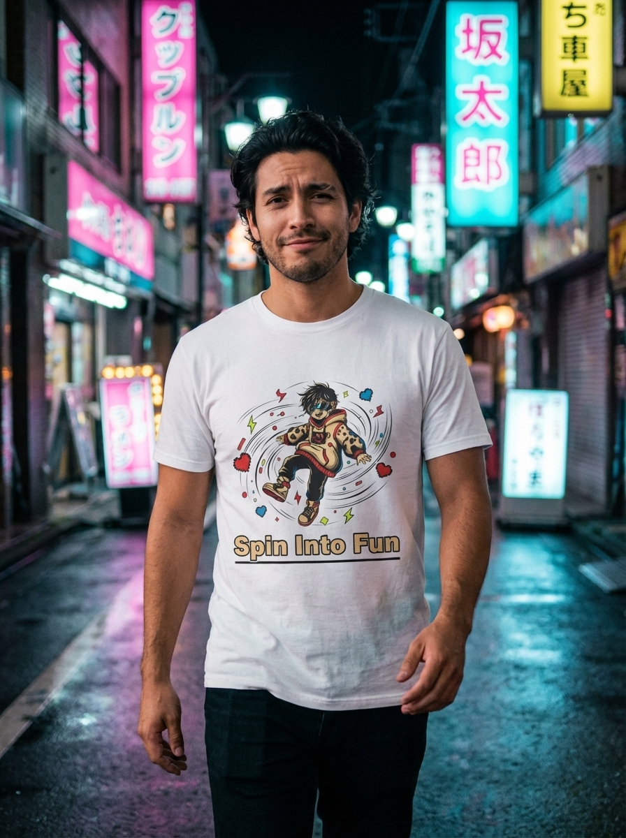 Spin Into Fun - Vortex Muse Unisex Softstyle T-Shirt