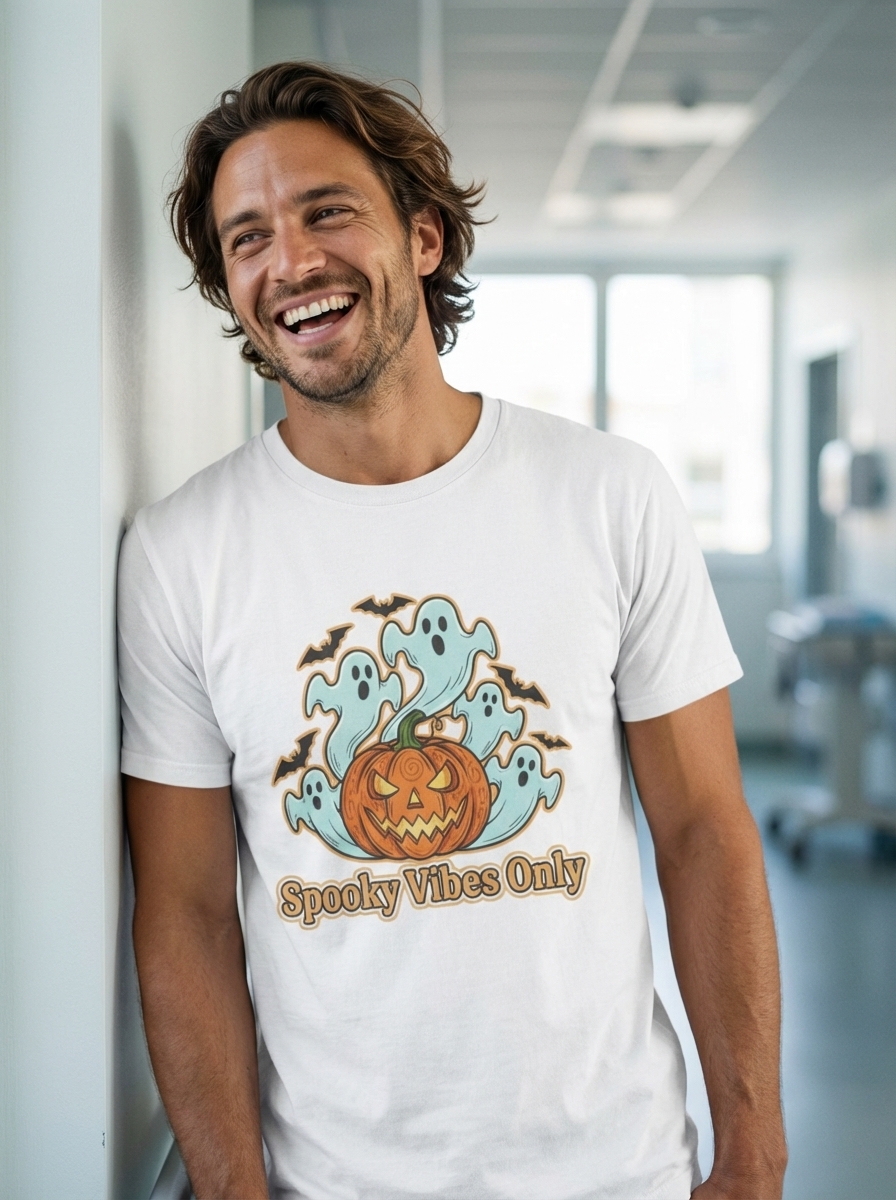 Spooky Vibes Only - Spooky Vibes Only. - Retro Halloween Jack-O'-Lantern Unisex T-Shirt