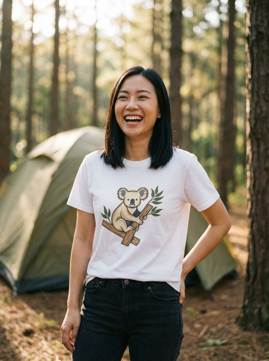 Stylized Koala & Eucalyptus Nature Vintage Unisex T-Shirt