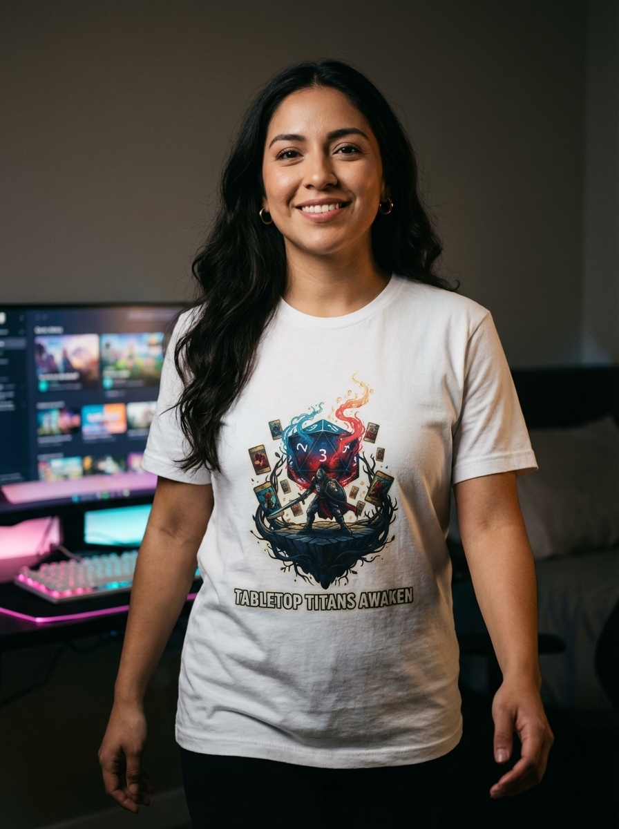 "Tabletop Titans Awaken" - Epic Tabletop Clash Graphic Tee