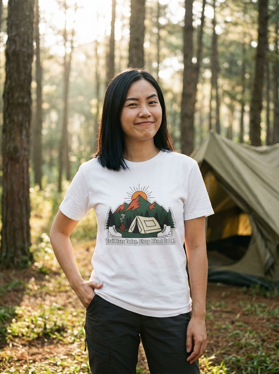 Trailblaze Today. Sleep Like a Baby - Trailblazing Campers Scenic T-Shirt