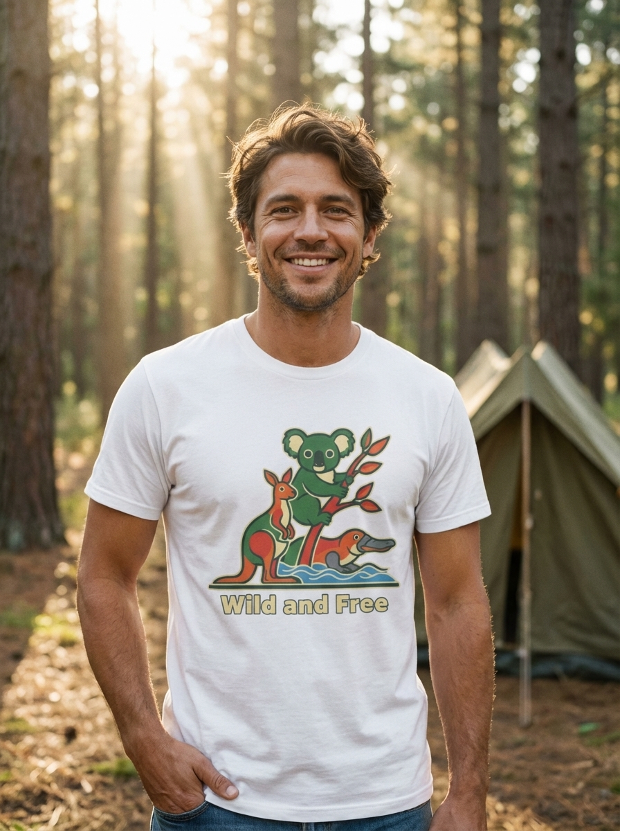 Wild and Free - Native Australian Animals Graphic T-Shirt