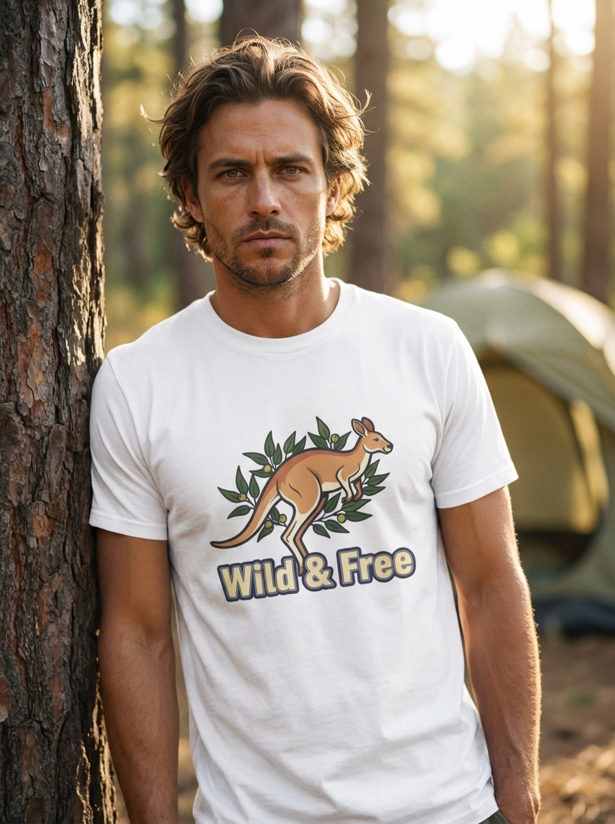 Wild & Free - Australian Wildlife Kangaroo T-Shirt